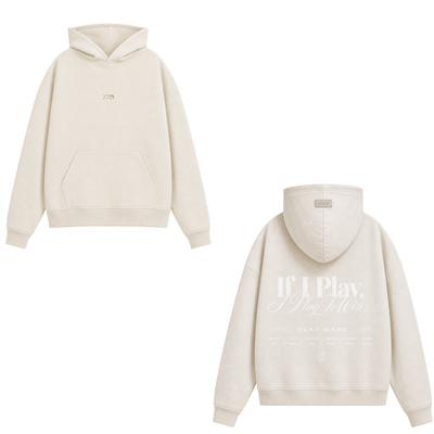 HOODIE I PLAY TO WIN MARFIL - 27DAYS STUDIO