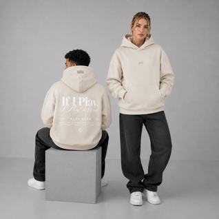 HOODIE I PLAY TO WIN MARFIL - 27DAYS STUDIO